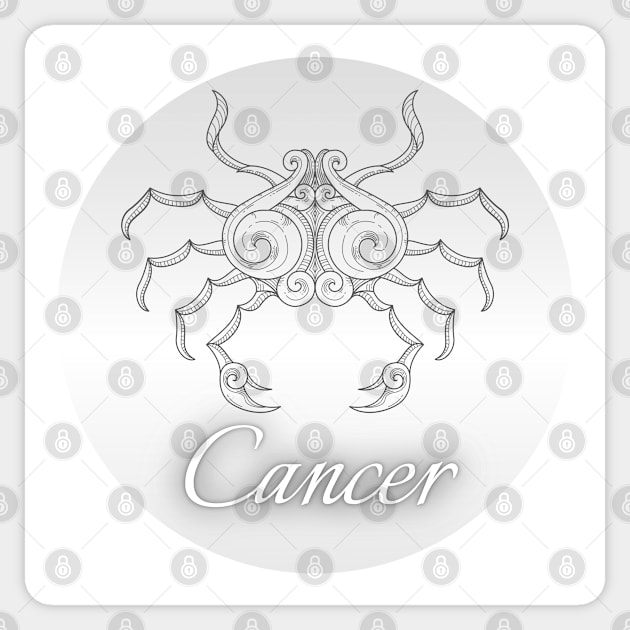 Spherical Zodiac Cancer Sticker by Mazzlo Shop